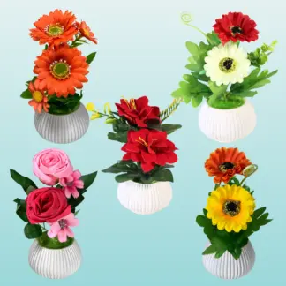 আর্টিফিশিয়াল ফুলের টব (রেগুলার_ডাবল)_Bilashi Shop